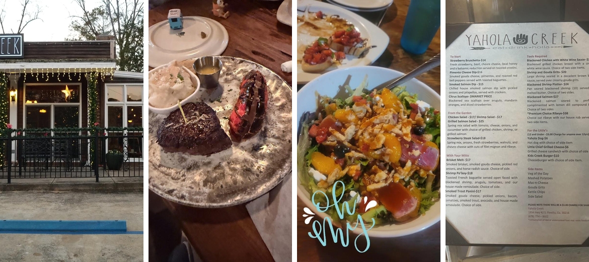 Yahola Creek Restaurant Menu