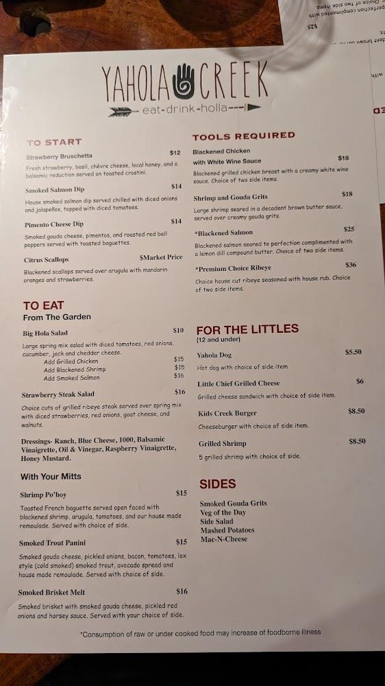 Yahola Creek Restaurant Menu image 2