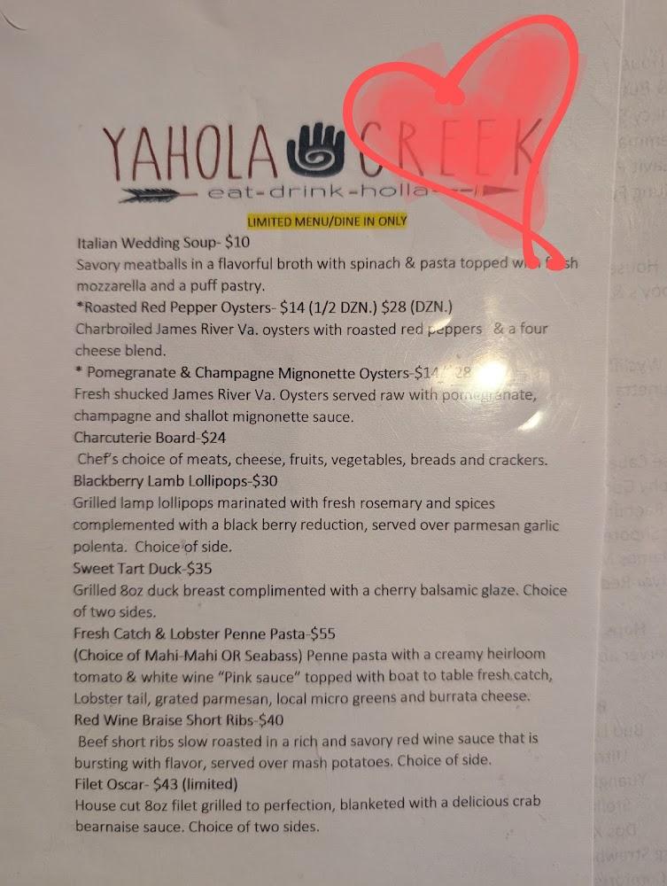 Yahola Creek Restaurant Menu image 3