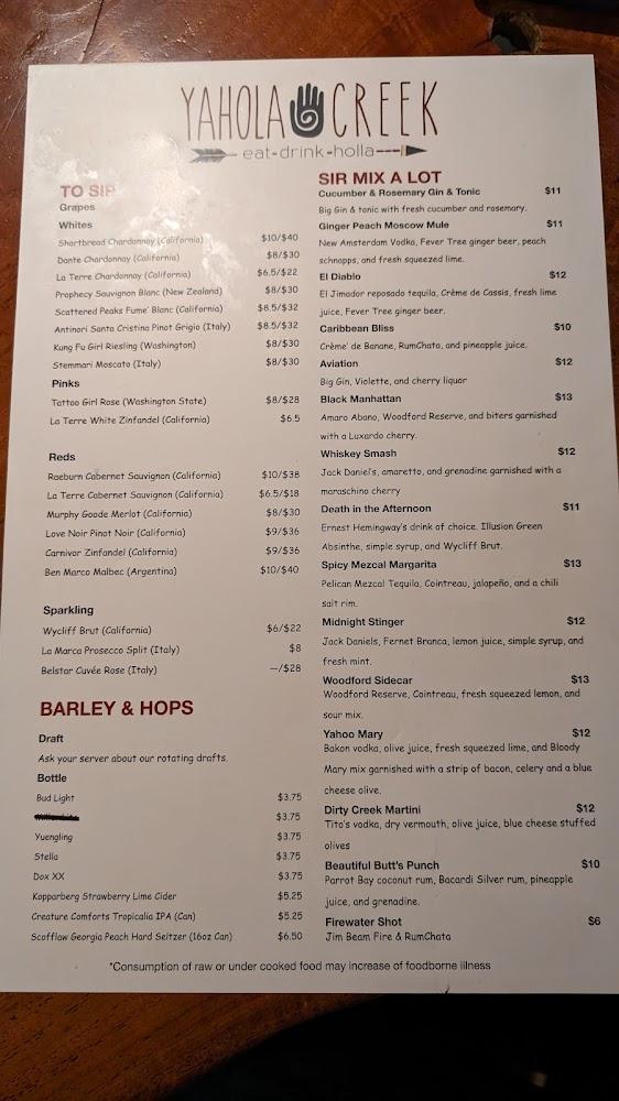 Yahola Creek Restaurant Menu image 4